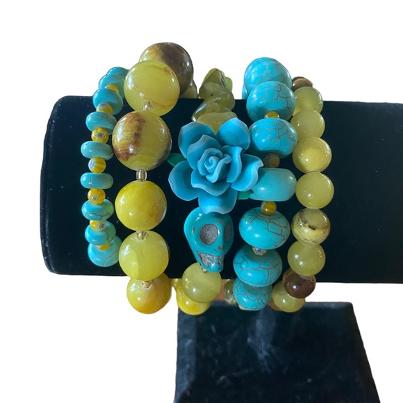 Beautiful Handmade Bracelet Skulls and Gemstones…#5 - Picture 1 of 3